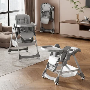 Highchair with Harness & Locking Wheel